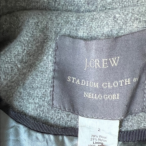J. Crew Light Gray Pea Coat with Charcoal Accents - Picture 2 of 7